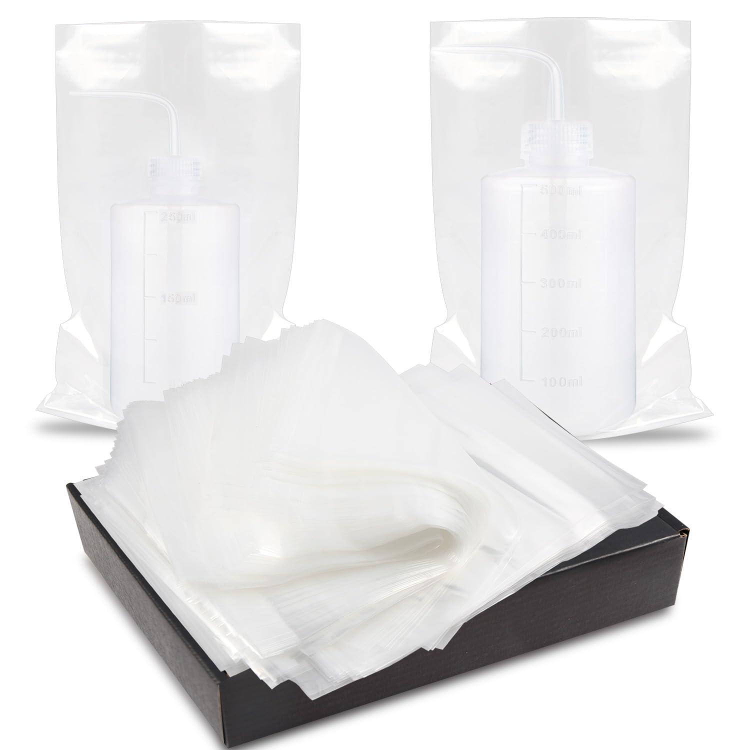 Bysiter bolsas para botellas de tatuaje transparentes para ver líquidos con claridad