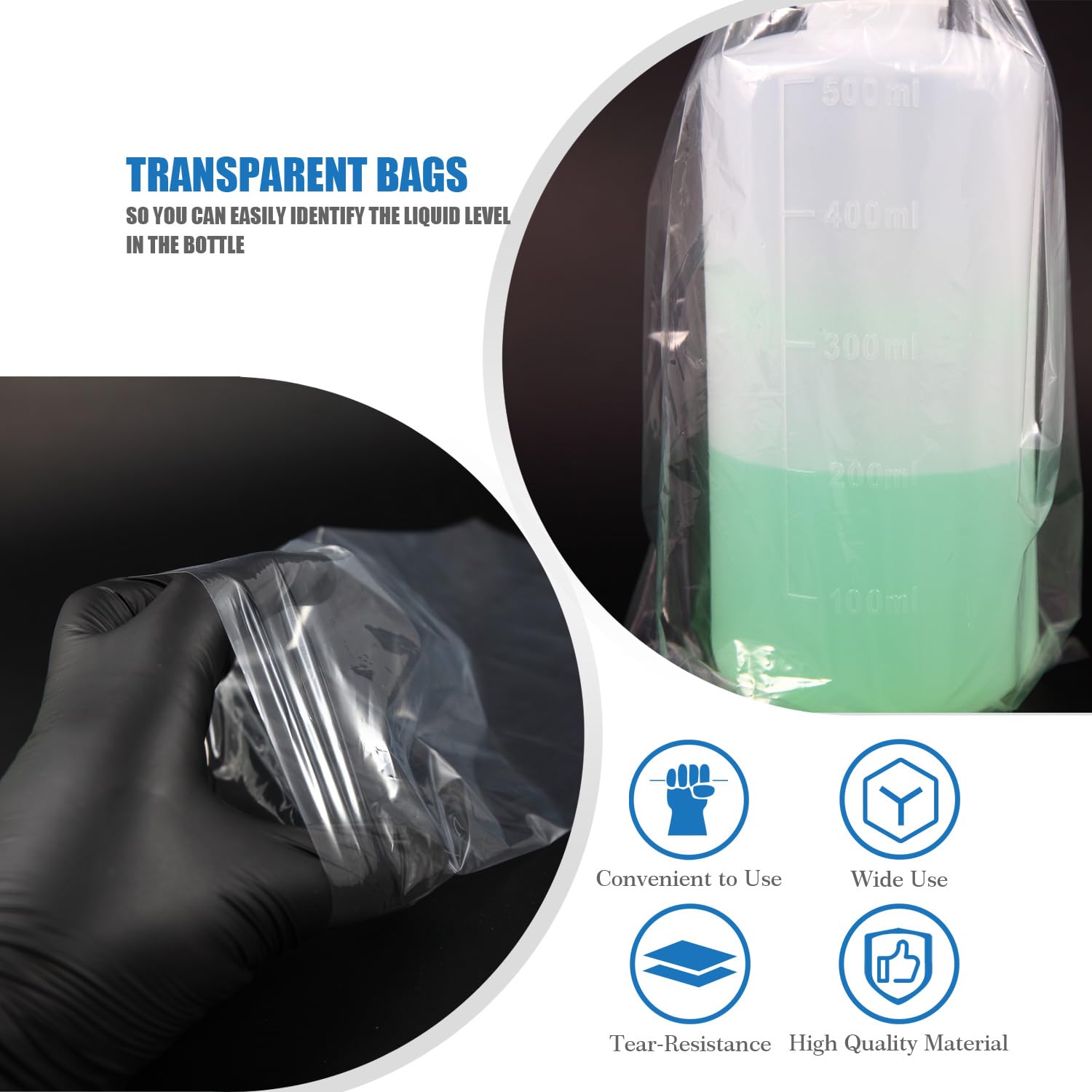 Bysiter bolsas desechables mantienen la higiene cubriendo la botella de lavado