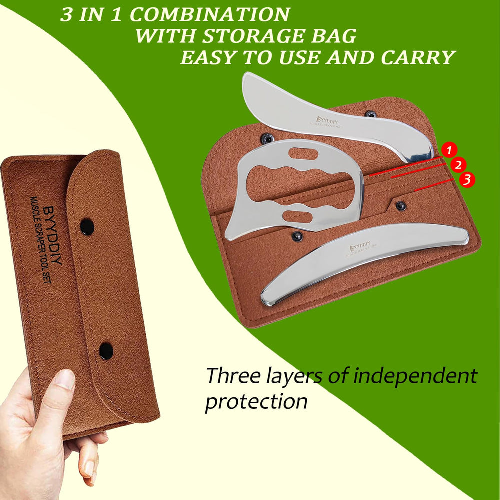 BYYDDIY stainless steel gua sha tool for precise, smooth gliding massage