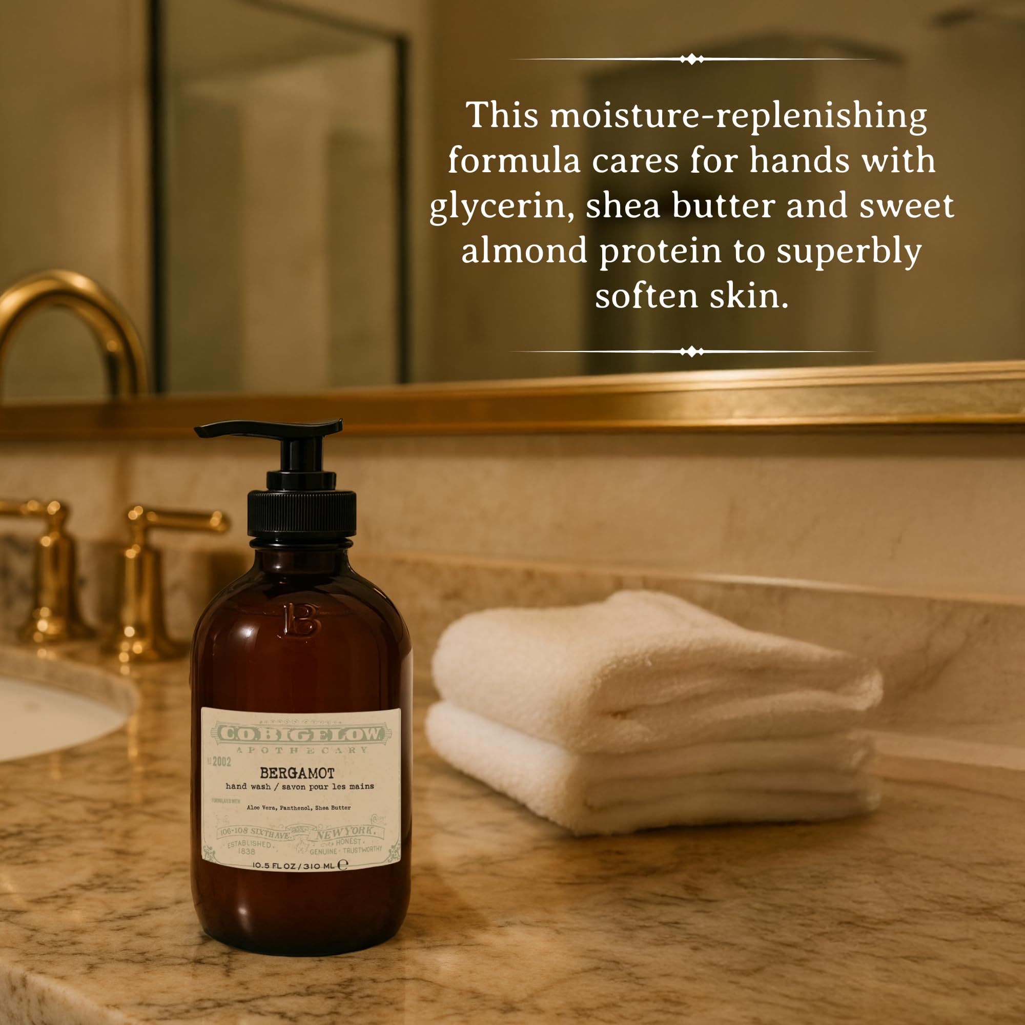 Bergamot de C. O. Bigelow con aloe vera suaviza y calma la piel.
