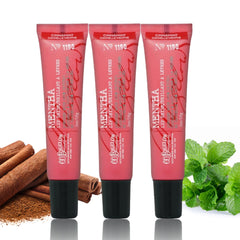 Closeup of C.O. Bigelow cinnamint lip shine tube with cooling peppermint sensation
