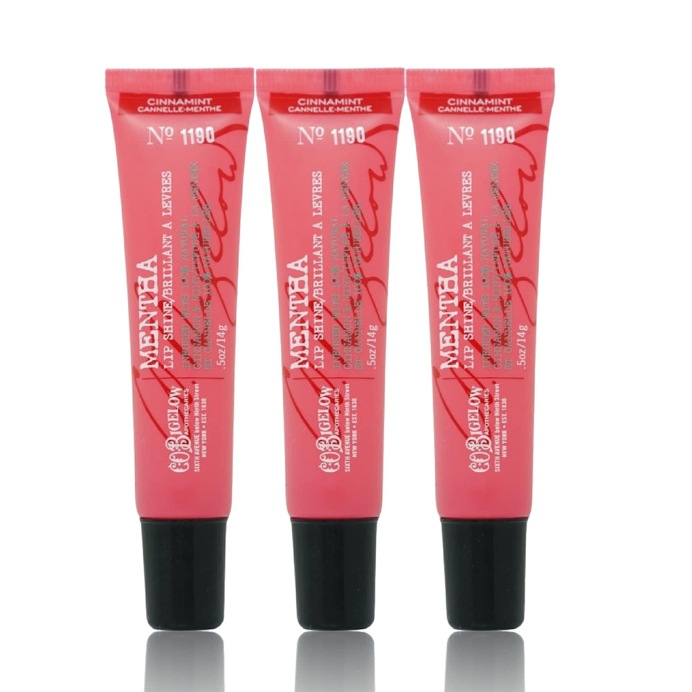 C.O. Bigelow cinnamint lip shine tube front with high-gloss hydration
