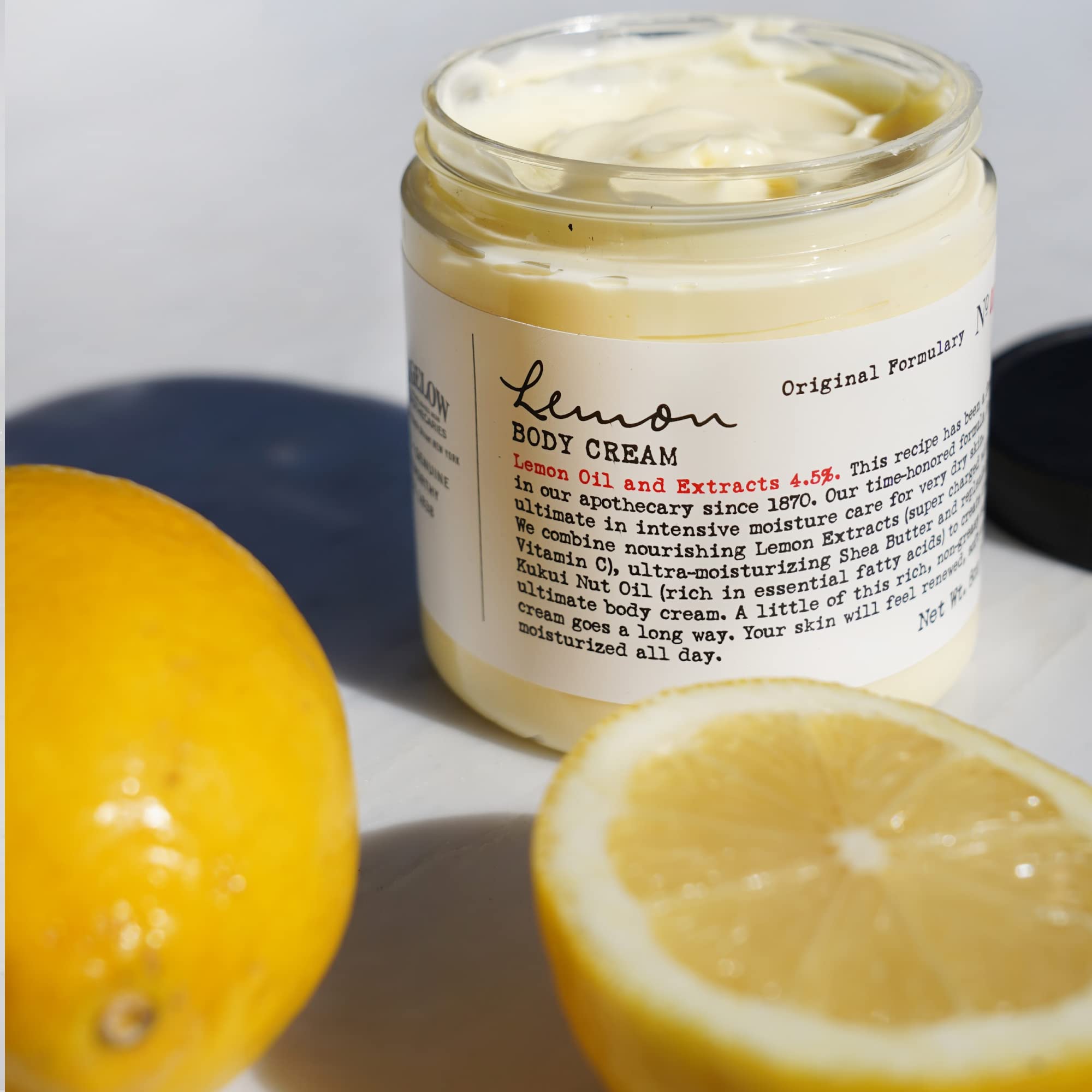 Cruelty-free and USA-made badge on C.O. Bigelow Lemon Body Cream