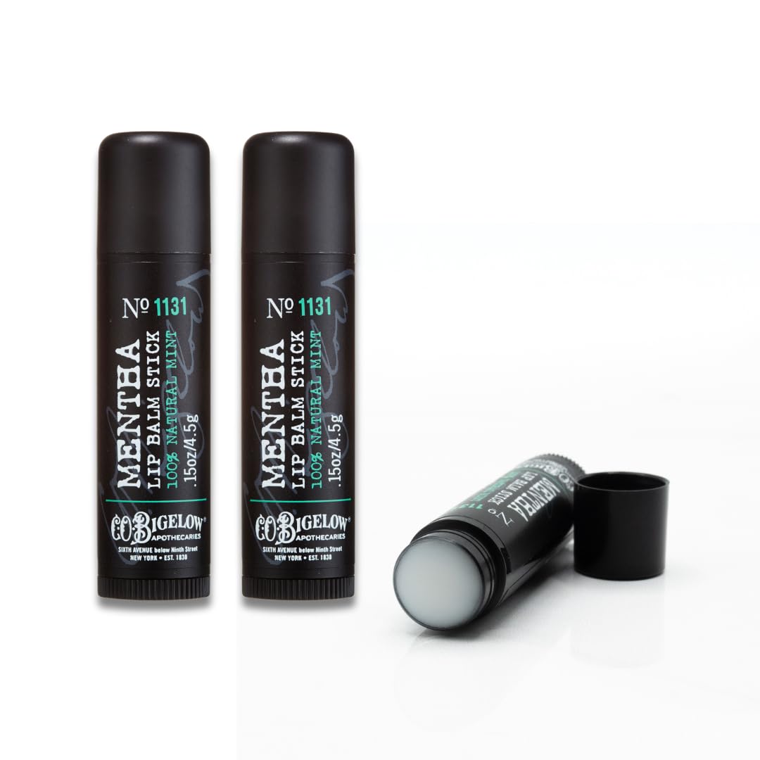 C.O. Bigelow Mentha Lip Balm Stick for on-the-go with peppermint oil cools and protects.