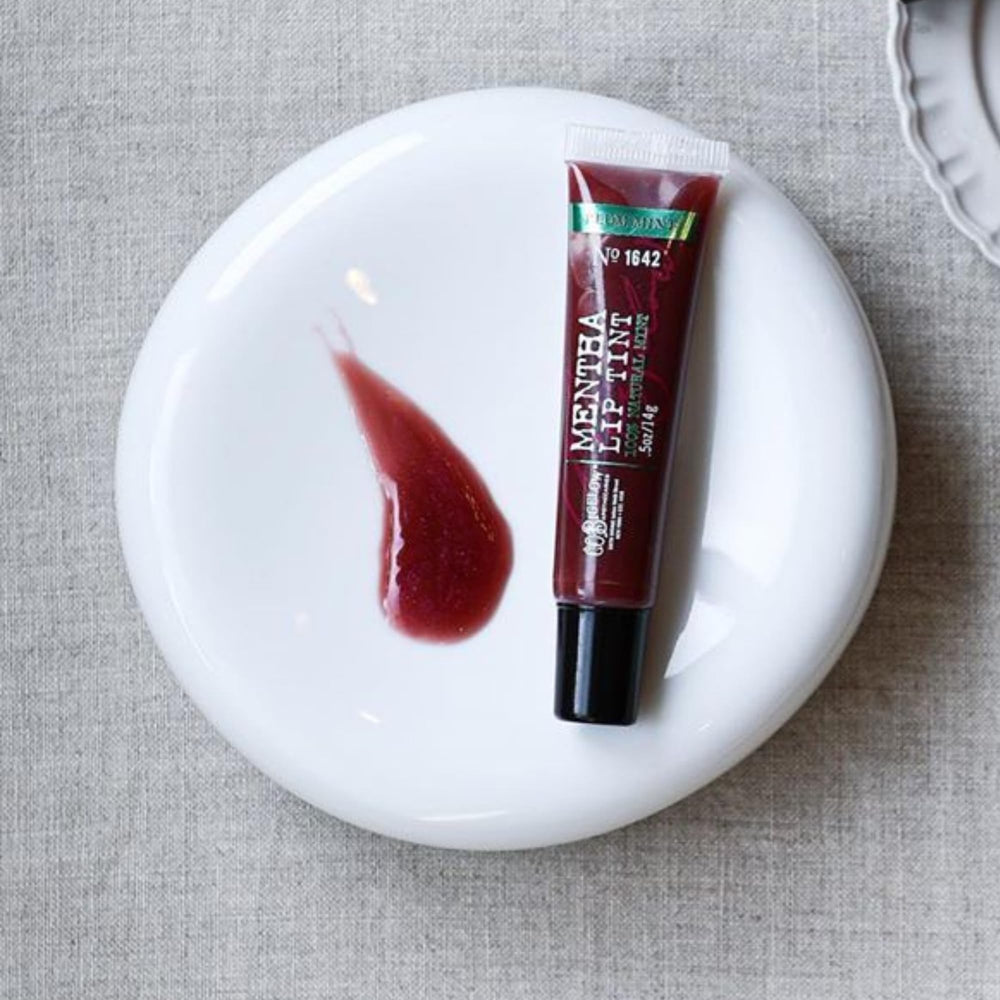 C.O. Bigelow Plum Mentha Lip Tint peppermint aroma provides refreshing sensation during wear.