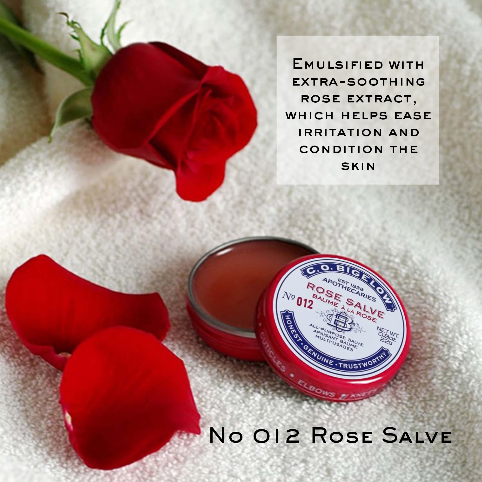 C.O. Bigelow Rose Salve is cruelty-free, USA-made, paraben-free.