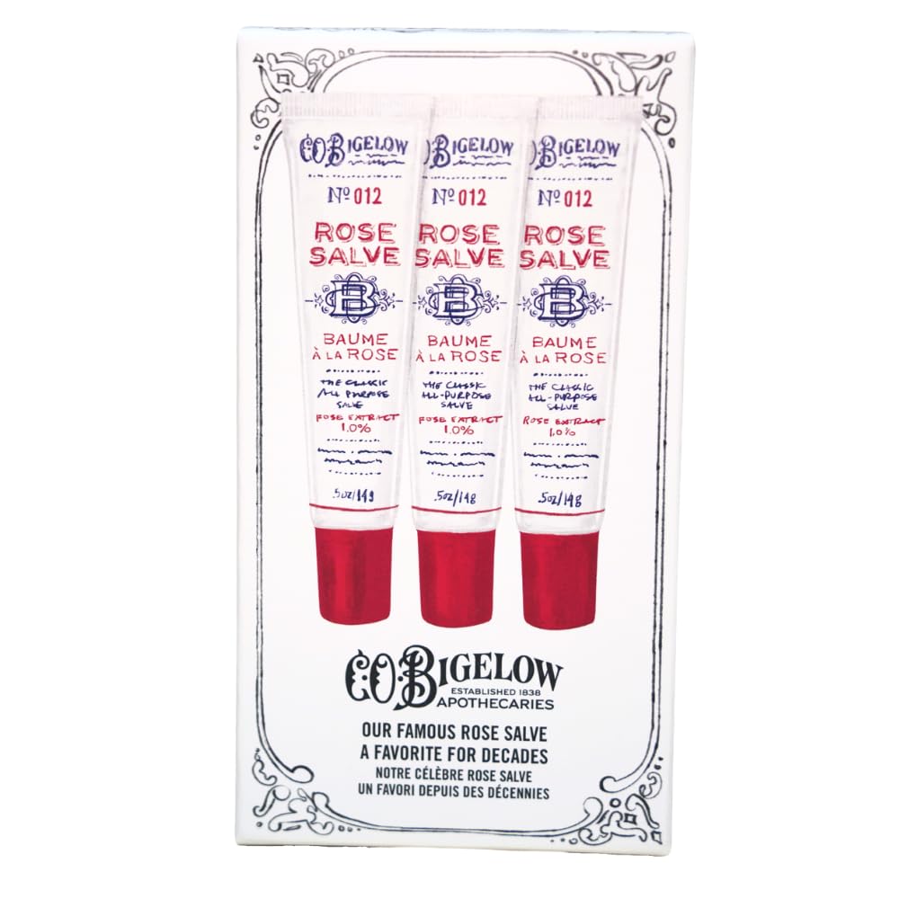 C.O. Bigelow Rose Salve Tubes travel-size packaging ready for on-the-go hydration.