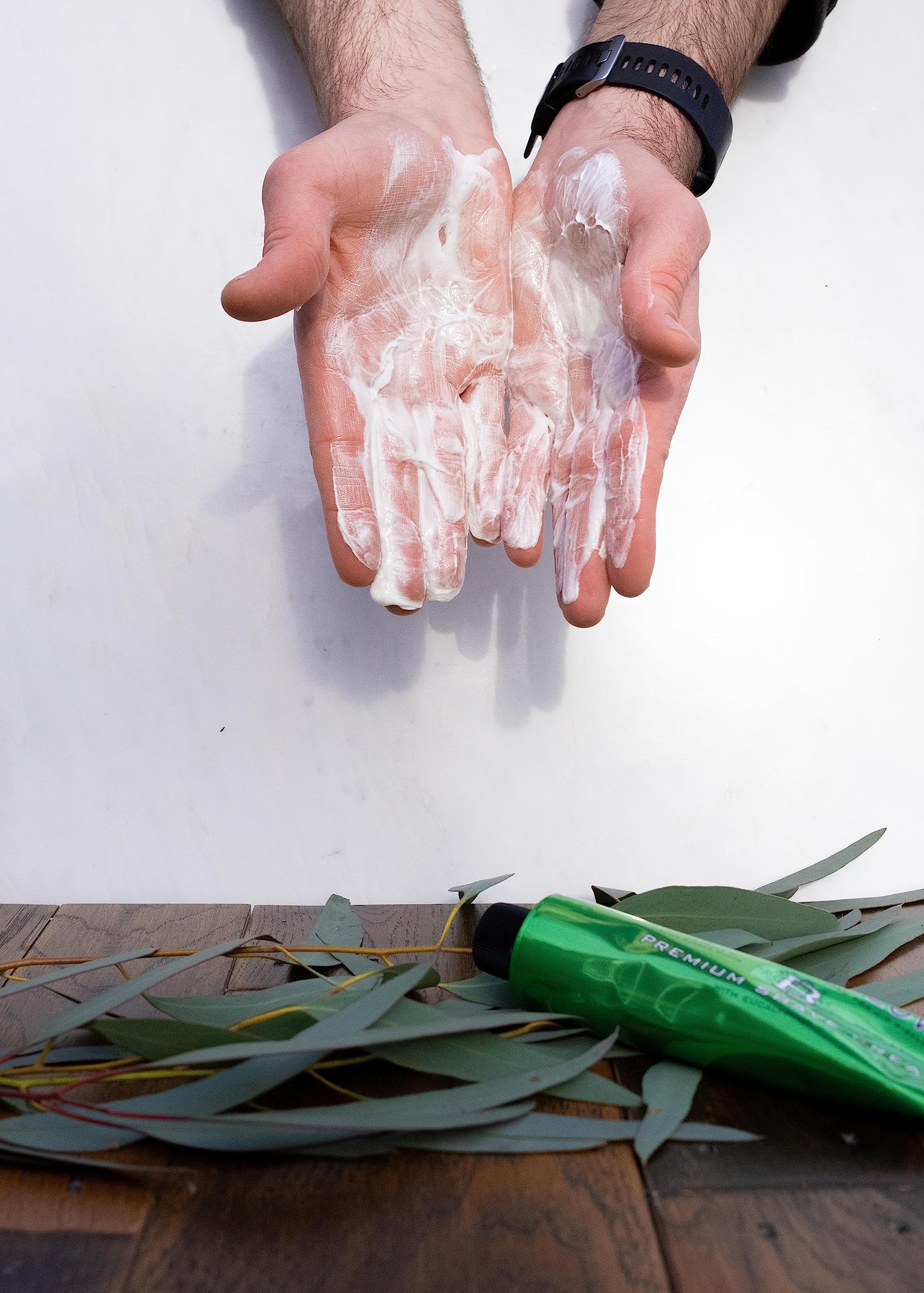 Close-up of creamy texture showing hydrating lather