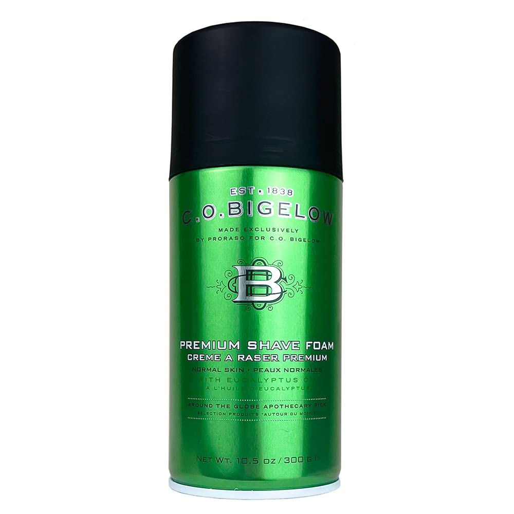 C.O. Bigelow Shaving Foam can with rich lather for a smooth shave