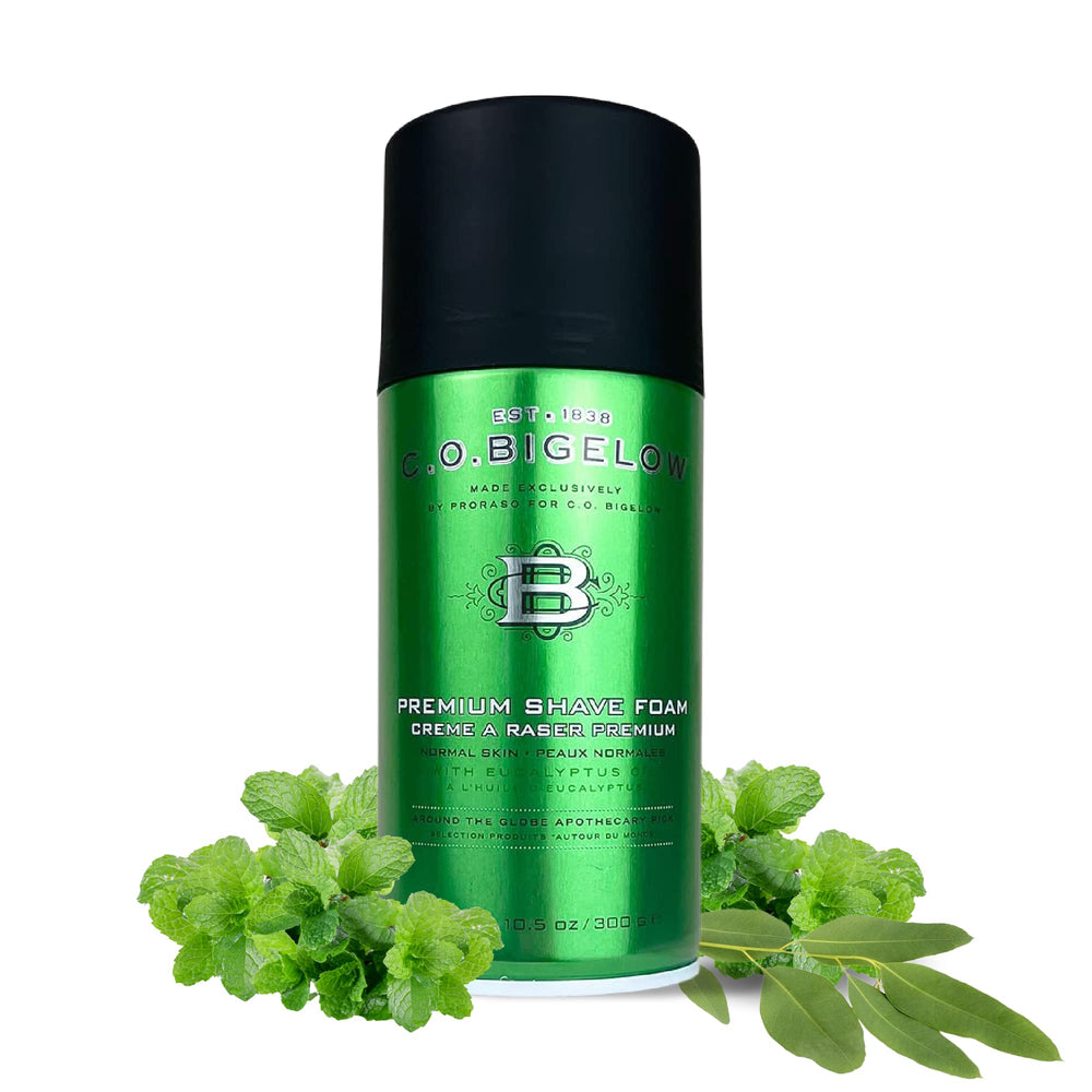 C.O. Bigelow Shaving Foam hydrates skin with natural oils for post-shave comfort