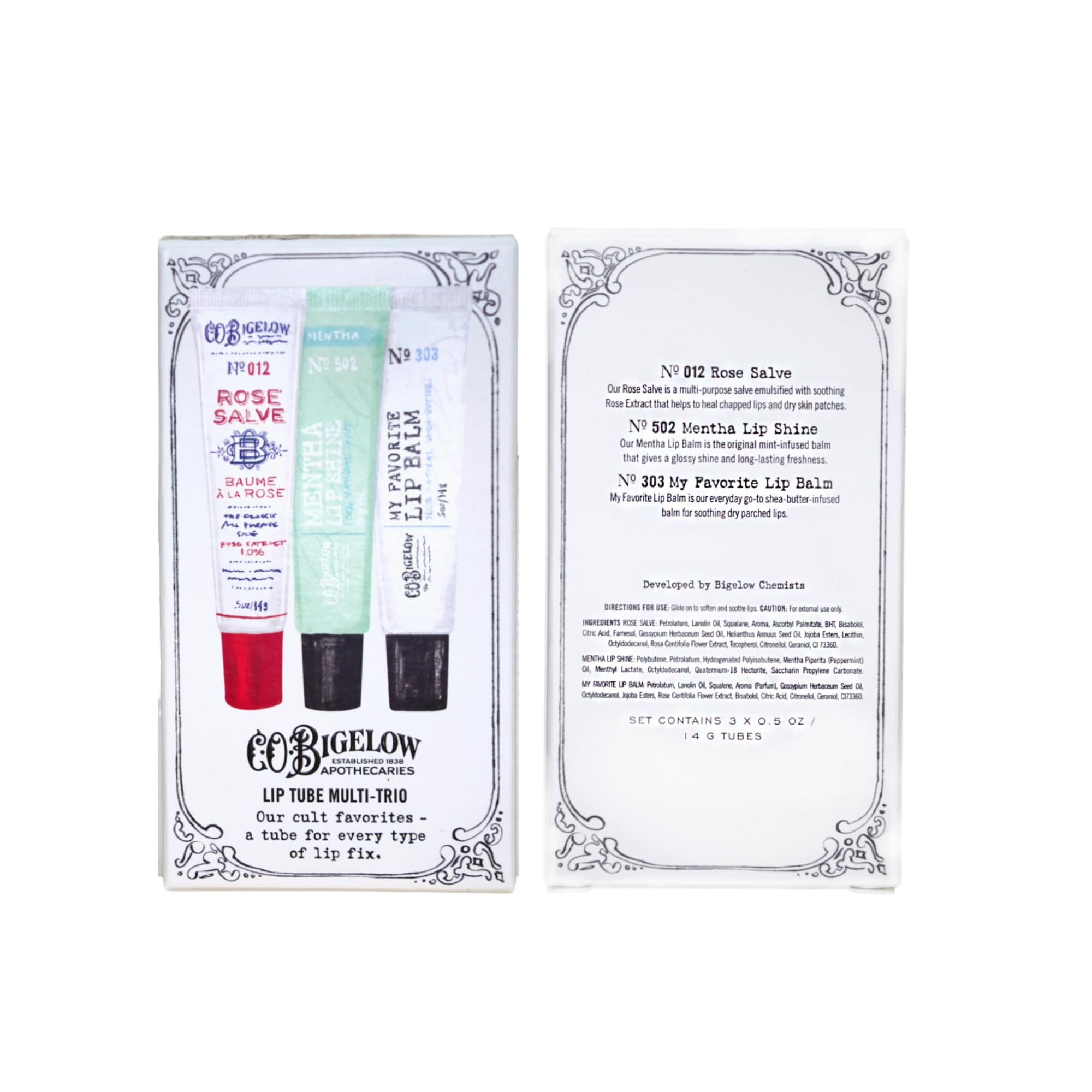 C.O. Bigelow Lip balms easy to carry in a travel kit for on-the-go care.