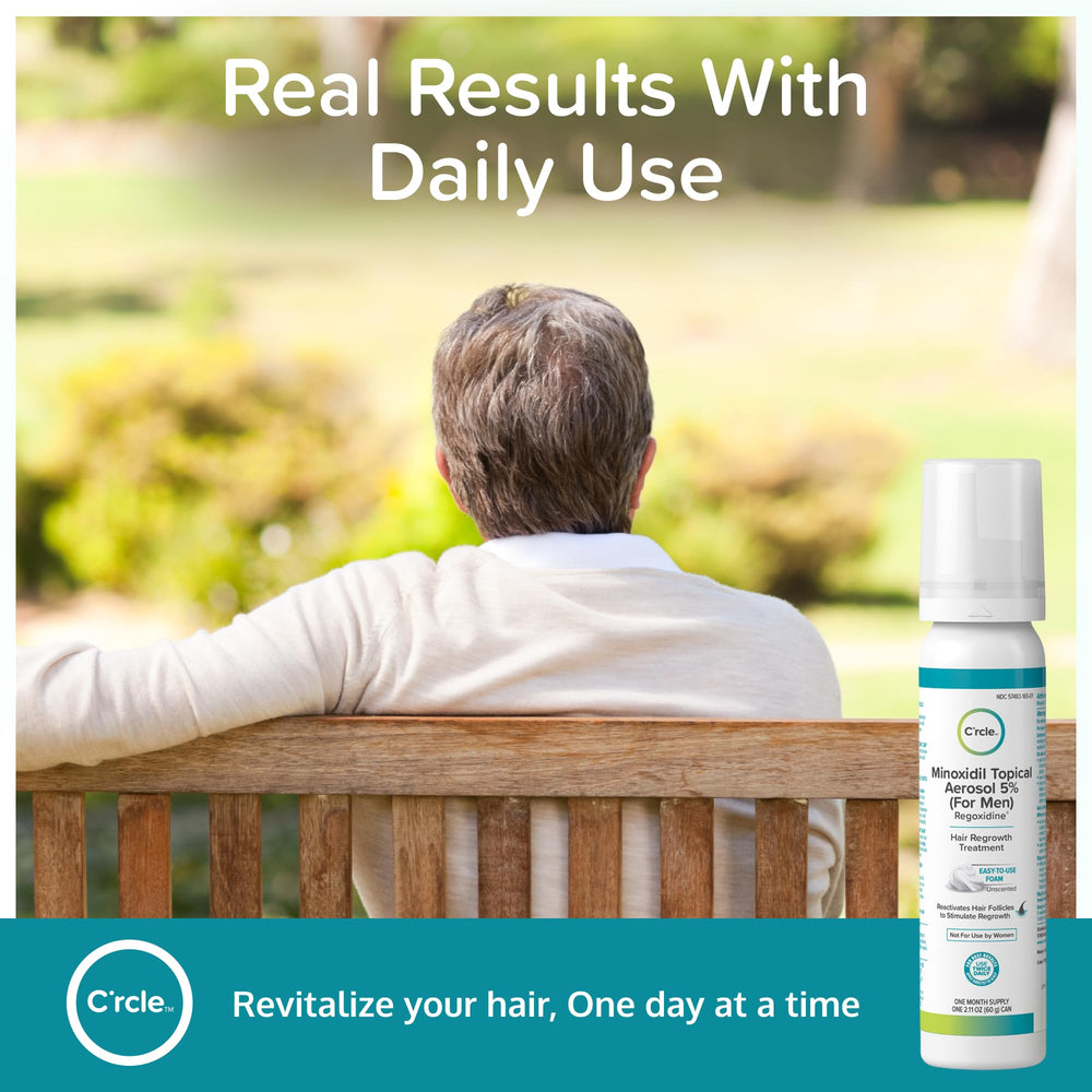 C'rcle Minoxidil 5% Foam application texture shows easy spreading.
