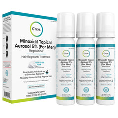 C'rcle Minoxidil 5% Foam bottle with unscented formula for daily use.