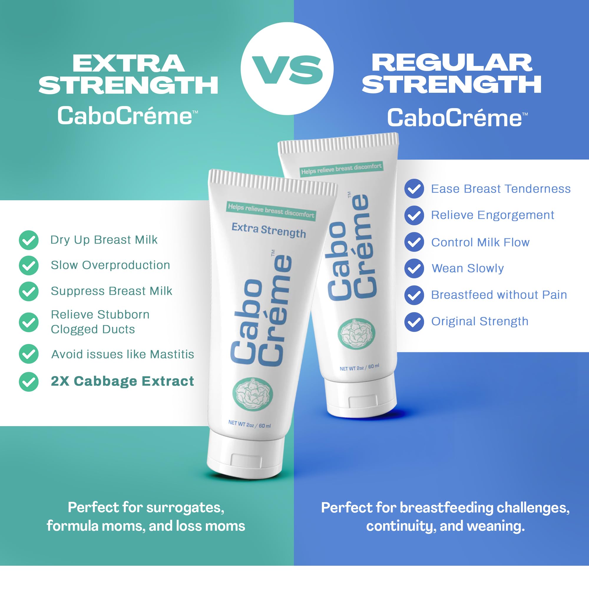 Cabocreme fridge-cooling-therapy visuals suggest extra cooling relief when refrigerated.