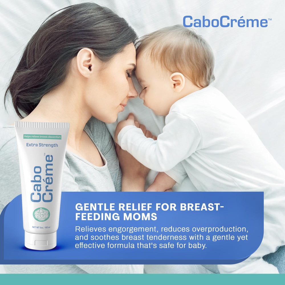 Cabocreme weaning-support cream demonstrates potential to ease dryness and support milk-off strategies.