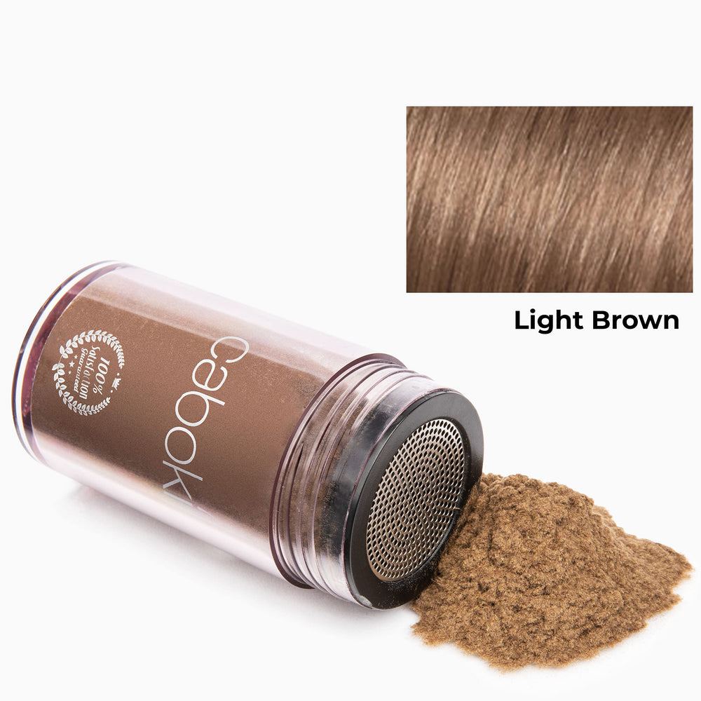 Caboki fibers applied by hand for quick, mess-free density.