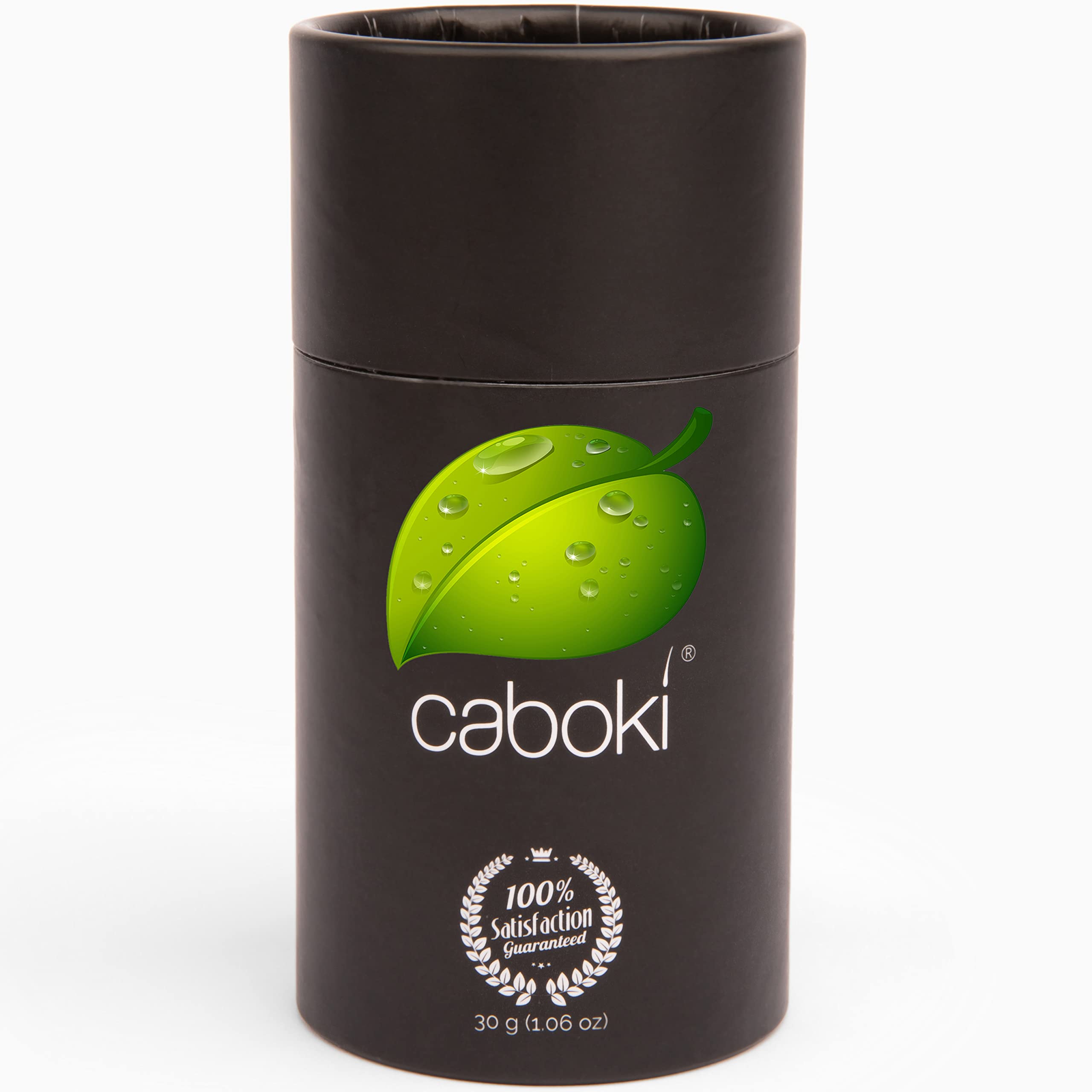 Caboki hair fibers bottle close-up showing compact 30g packaging for easy use.