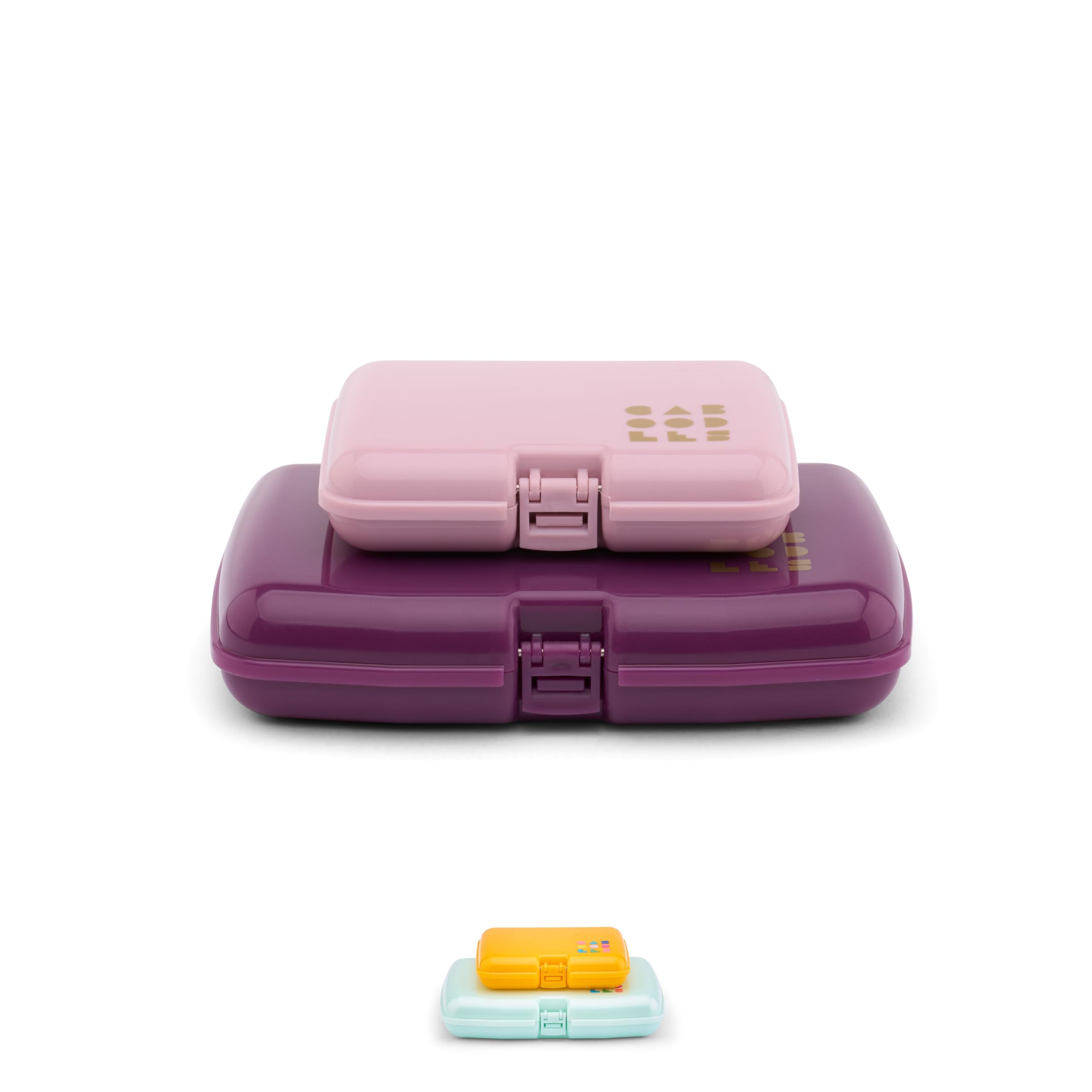 Caboodles Care Pack Lil Bit Set pink violet, front view for stylish travel storage.