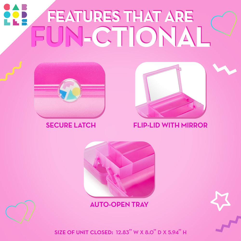 Caboodles On-The-Go Girl bottom compartment fits larger items securely.