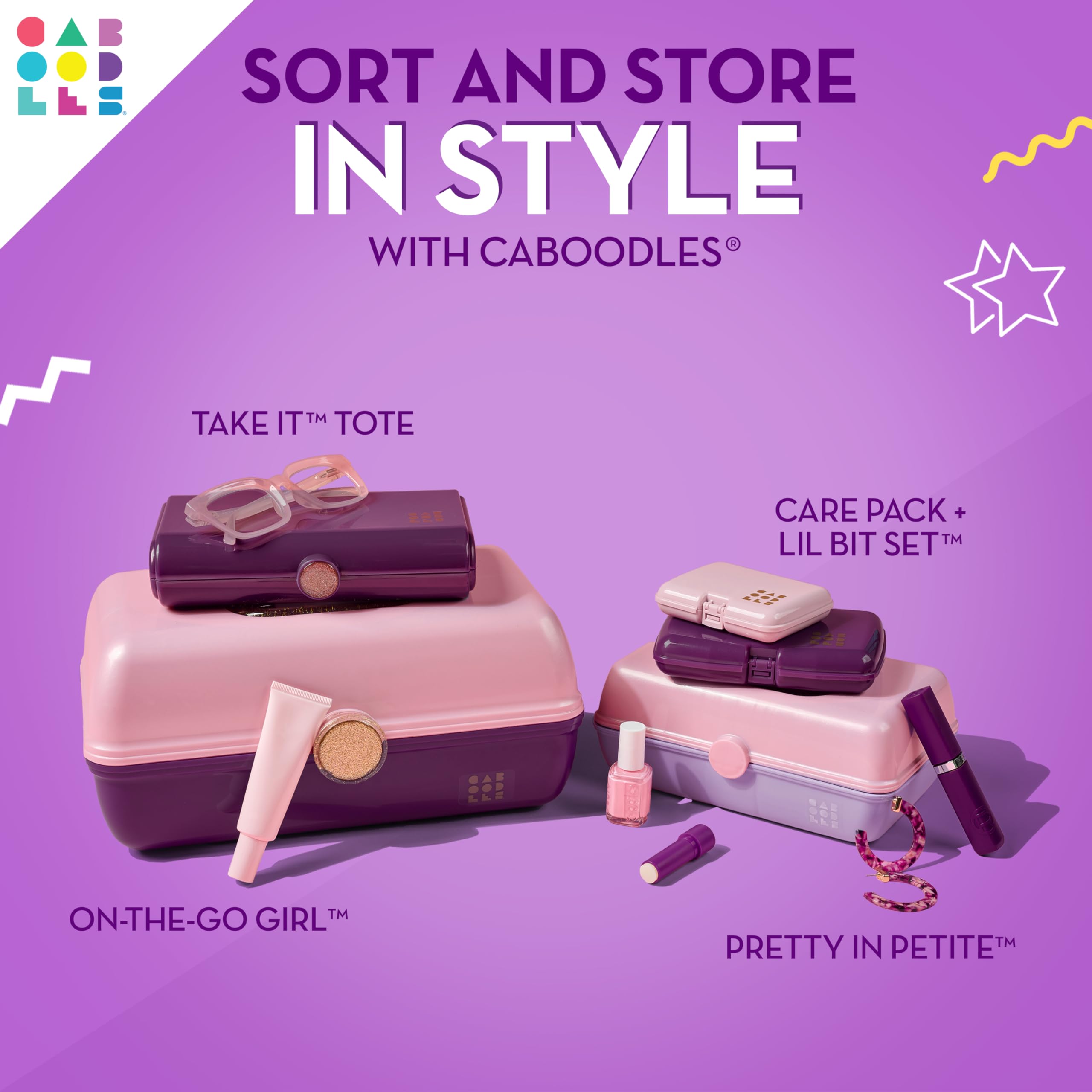 Palette and brush storage in Caboodles On-The-Go Girl organizer