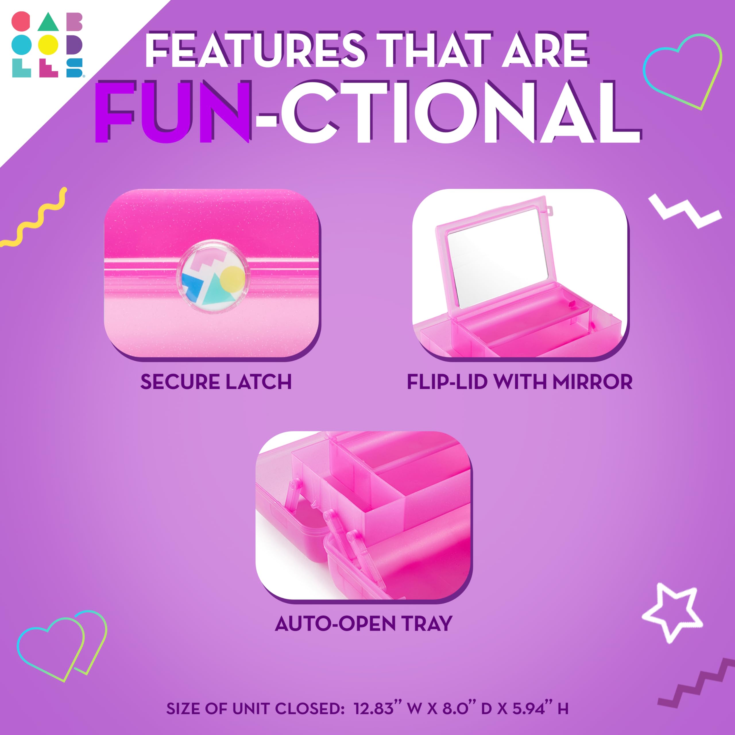 Secure latch on Caboodles On-The-Go Girl travel case