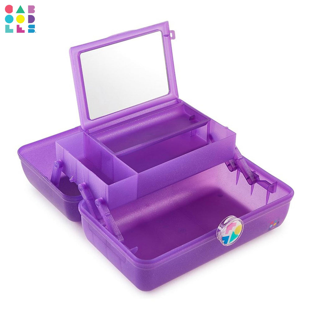 Retro-design Caboodles On-The-Go Girl showcases purple sparkle shell
