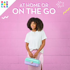 Caboodles Twilight Disco bottom space fits palettes and larger items securely