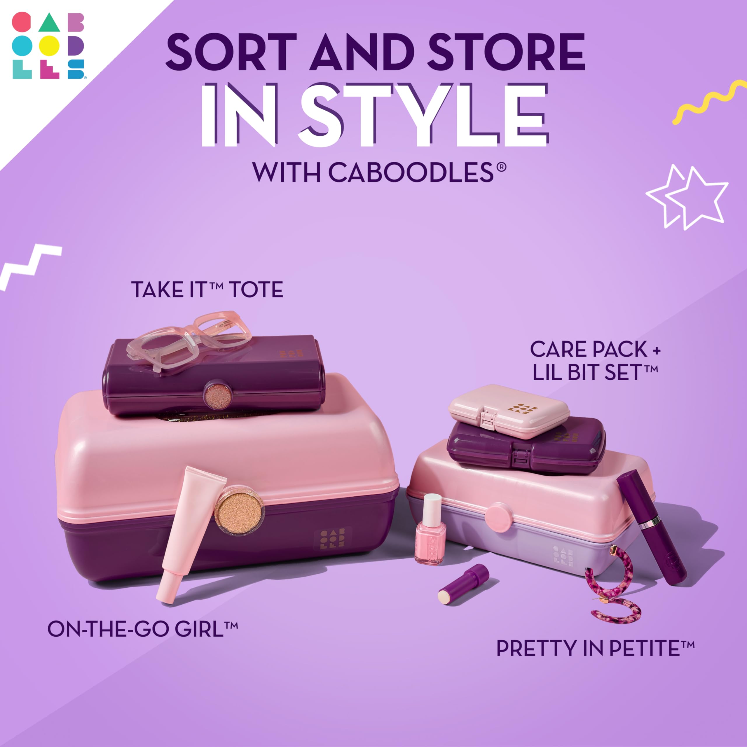 Caboodles Twilight Disco travel-friendly design fits backpacks and suitcases