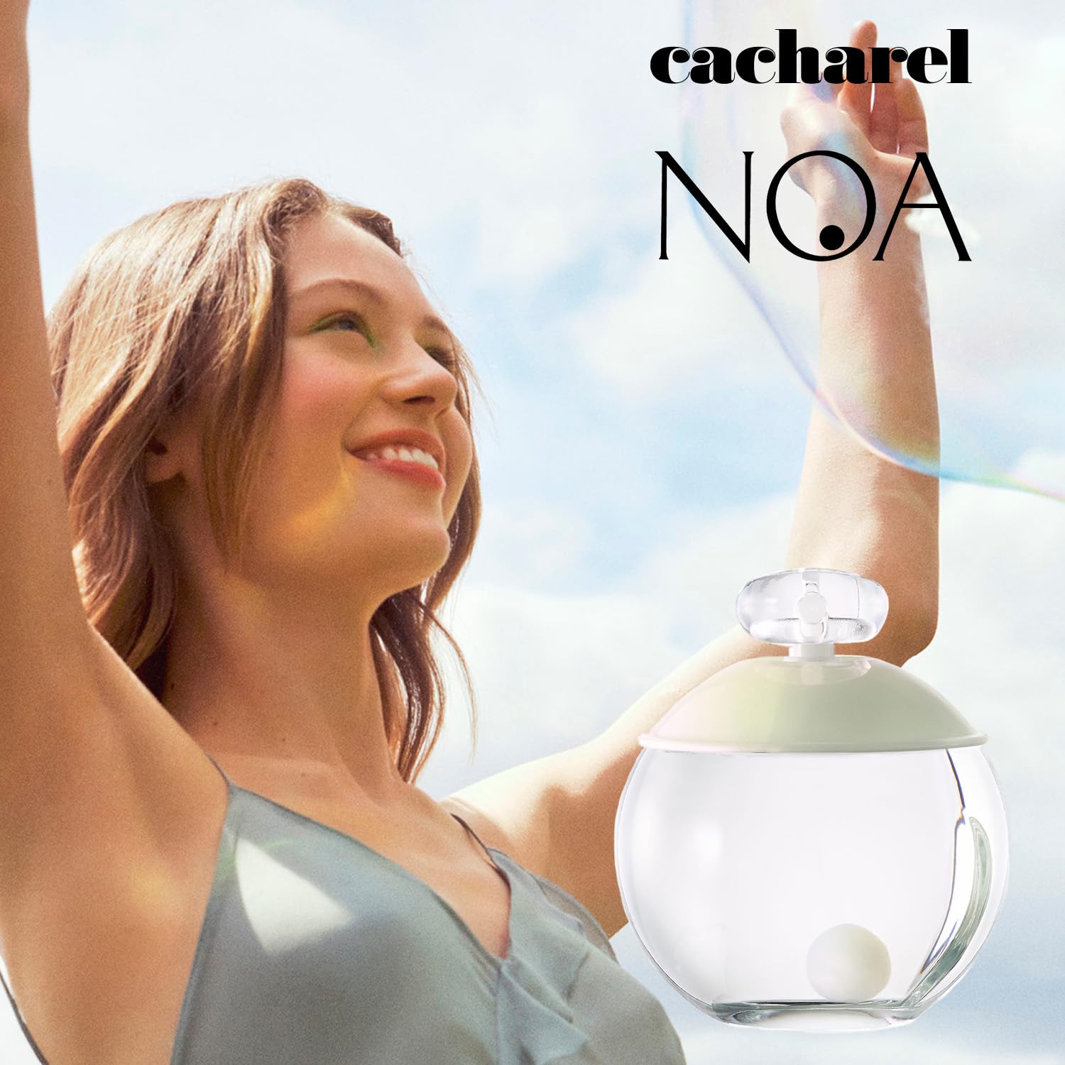 Cacharel Noa incense note highlight, suggesting warmth and subtle mystique.