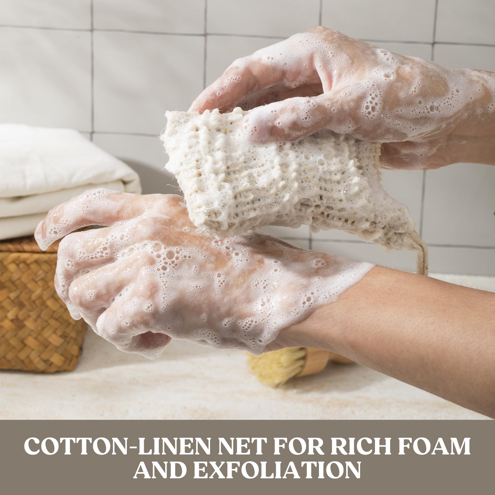 CADDISE Jabon Natural Barra exfoliante de avena para renovar textura.
