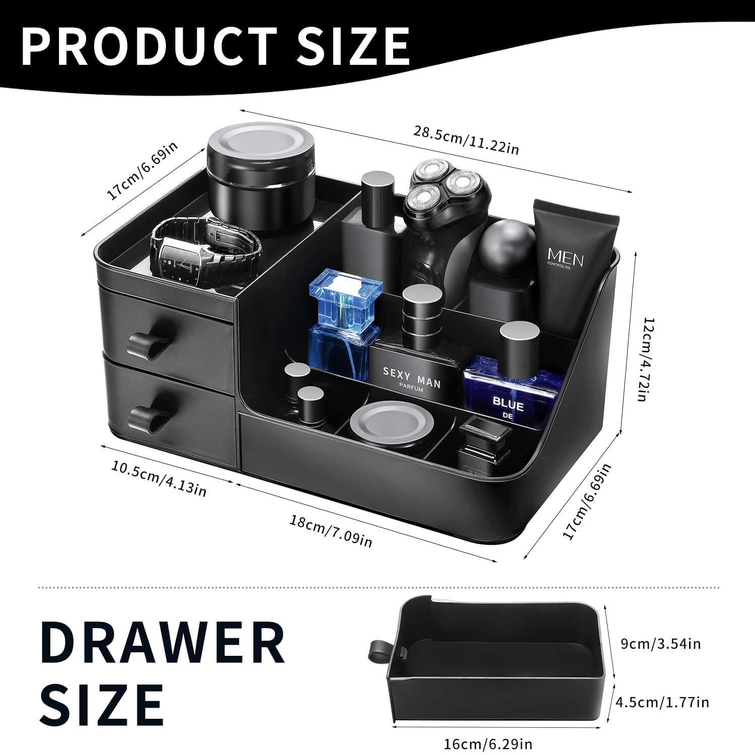 CADRSLES Cologne Organizer rounded corners prevent bumps on any dresser