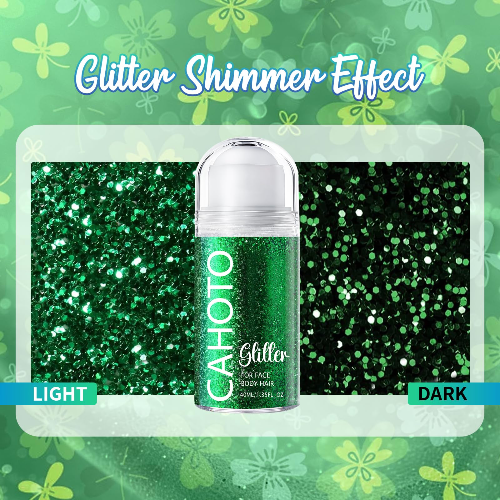 CAHOTO green rolling glitter for hair creates sparkling party styles