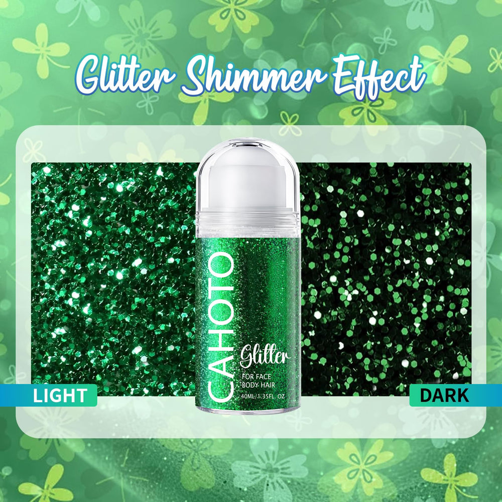 CAHOTO green rolling glitter for hair creates sparkling party styles