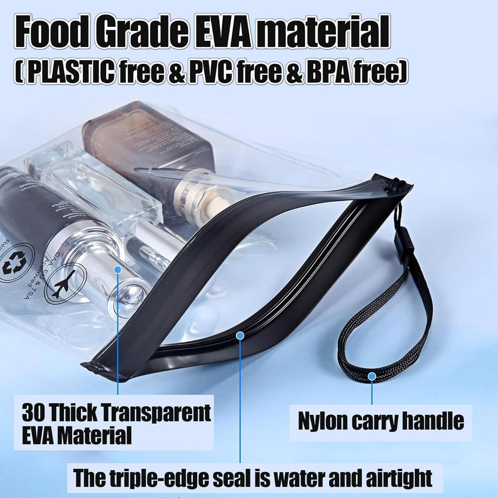 Caija-H clear EVA material bag showing waterproof, durable design.