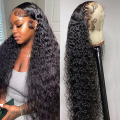 Caijuxing 34-inch water wave lace front wig offers natural movement for daily wear