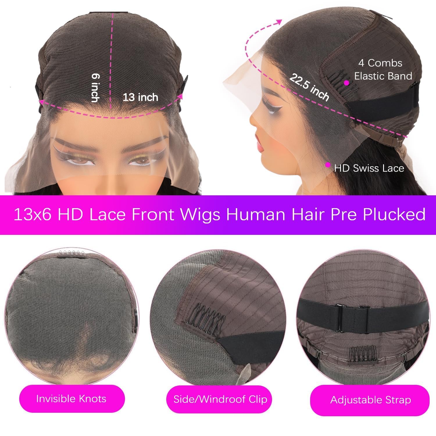 Caijuxing adjustable cap with four combs ensures secure, comfortable wear