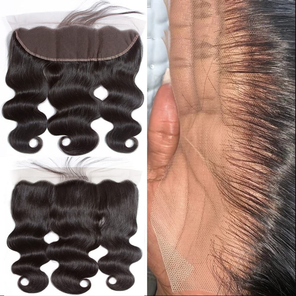 Caijuxing body wave frontal with bangs offers natural-looking hairline and versatile styling.
