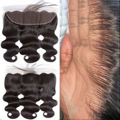 Caijuxing body wave frontal with bangs offers natural-looking hairline and versatile styling.