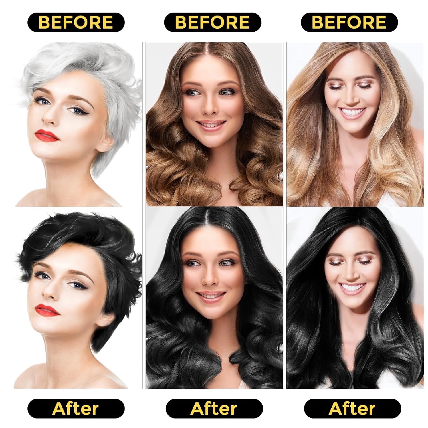 CAJPK Hair Dye Shampoo demonstrates gray coverage on strands