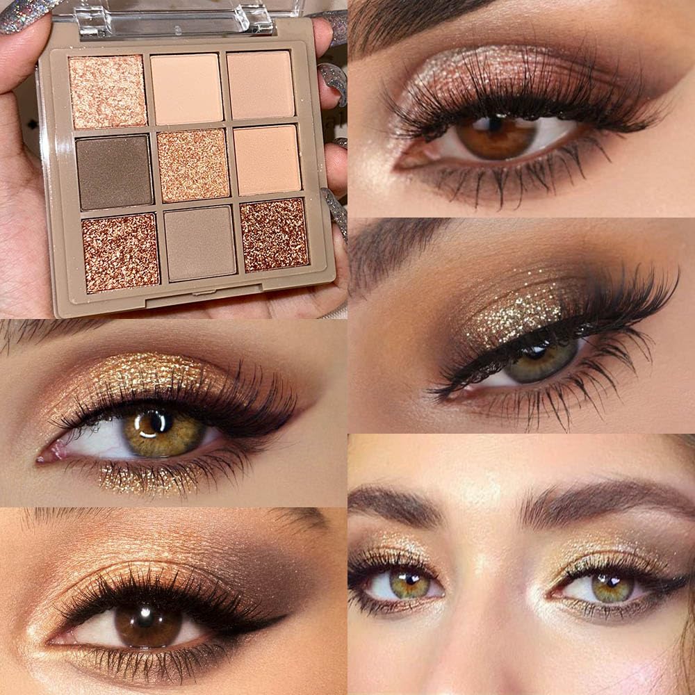 CAKAILA Gold-Matte-Shimmer shades highlight metallic glow and long-lasting color on eyelids.