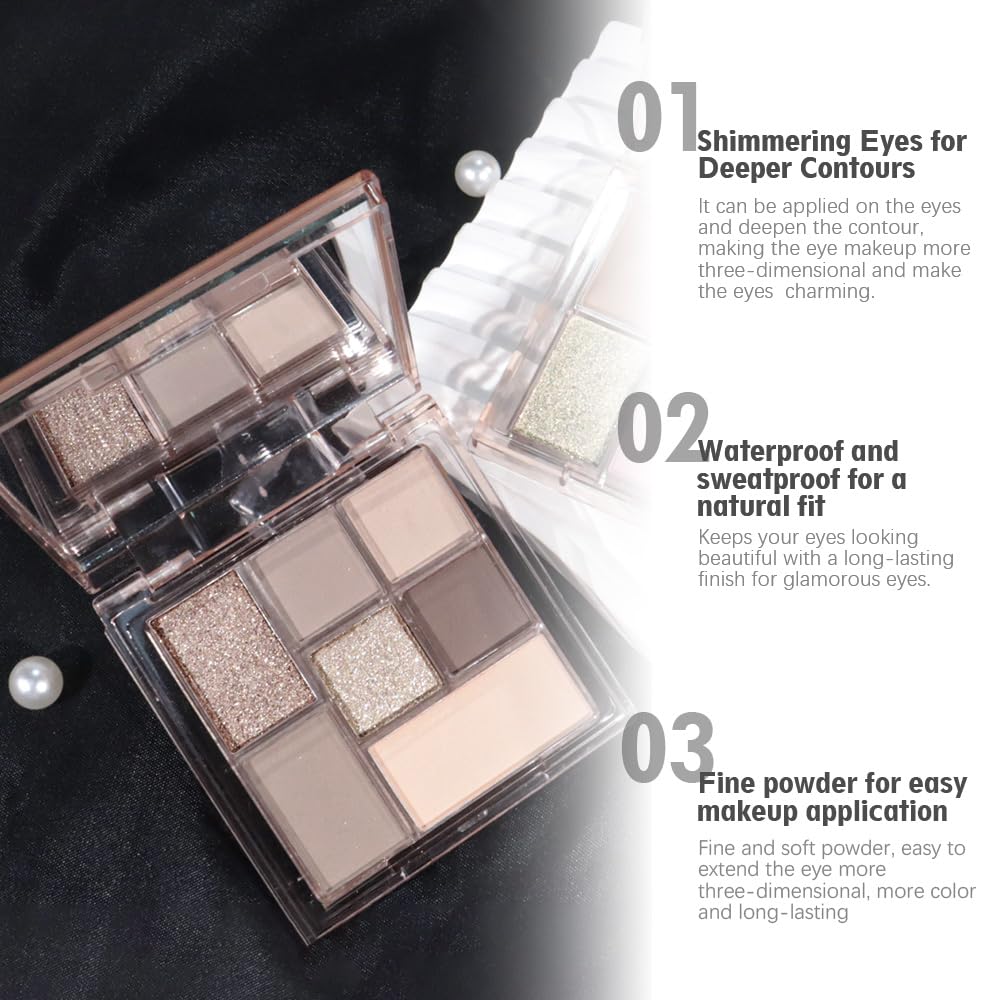 Alta pigmentación en cada sombra de CAKAILA Nude Brown para contraste intenso.
