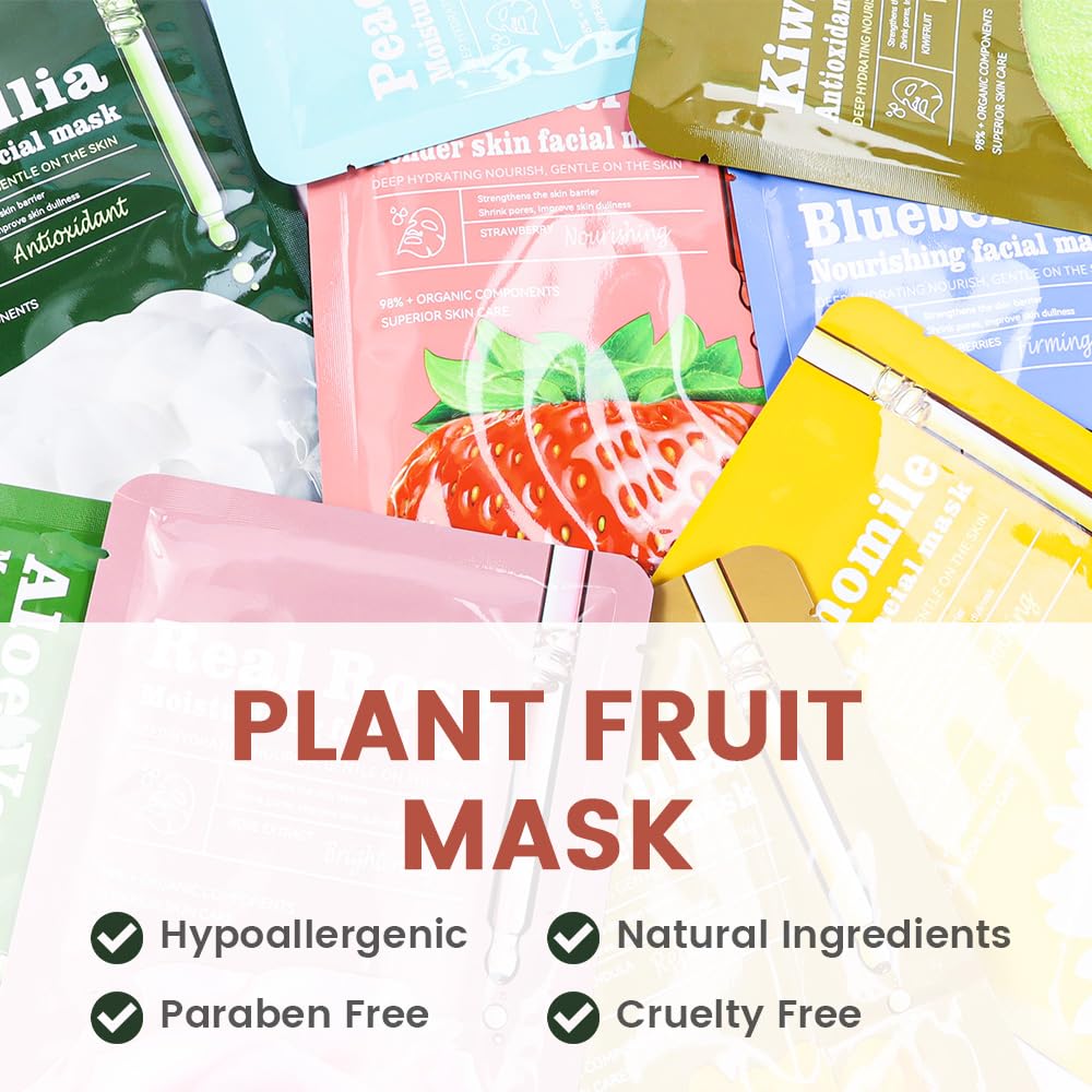 CAKAILA strawberry face mask sheets ready for application and hydration.