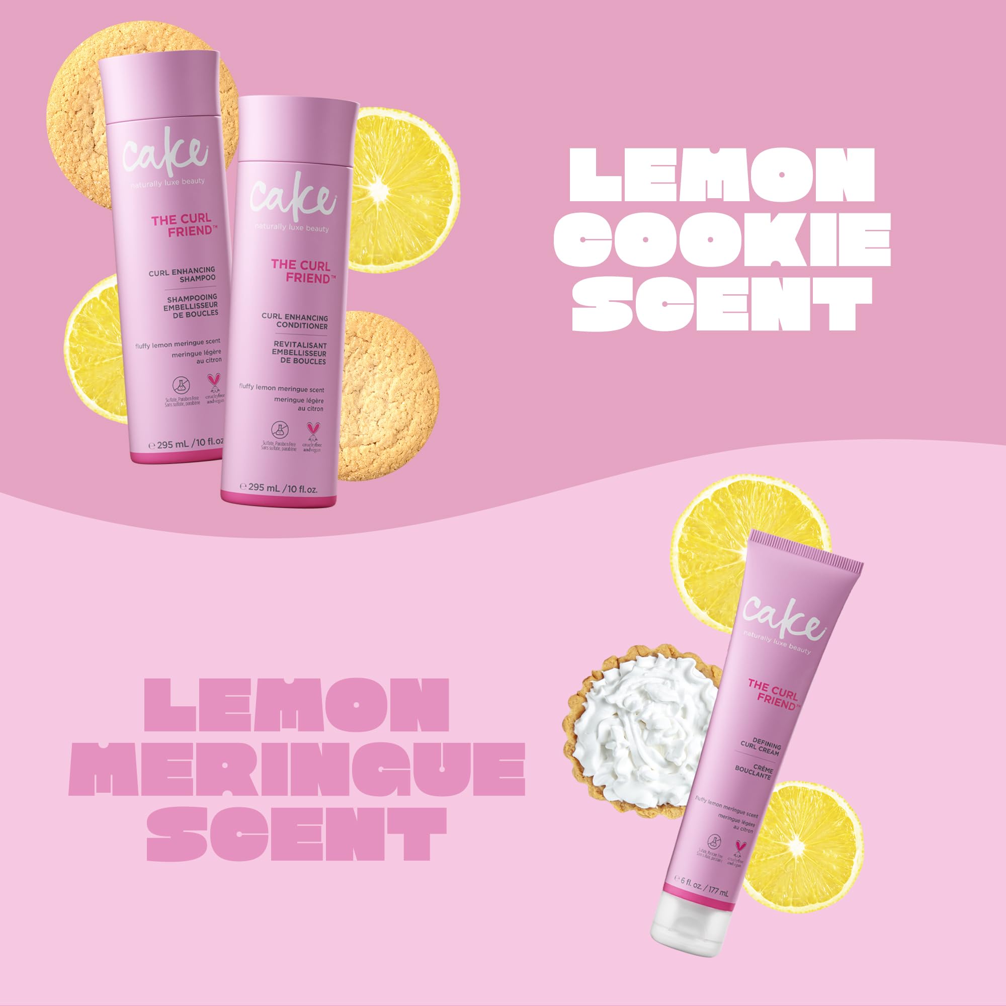 Cake Beauty Lemon Cookie shampoo fragrance for refreshing curl routine.