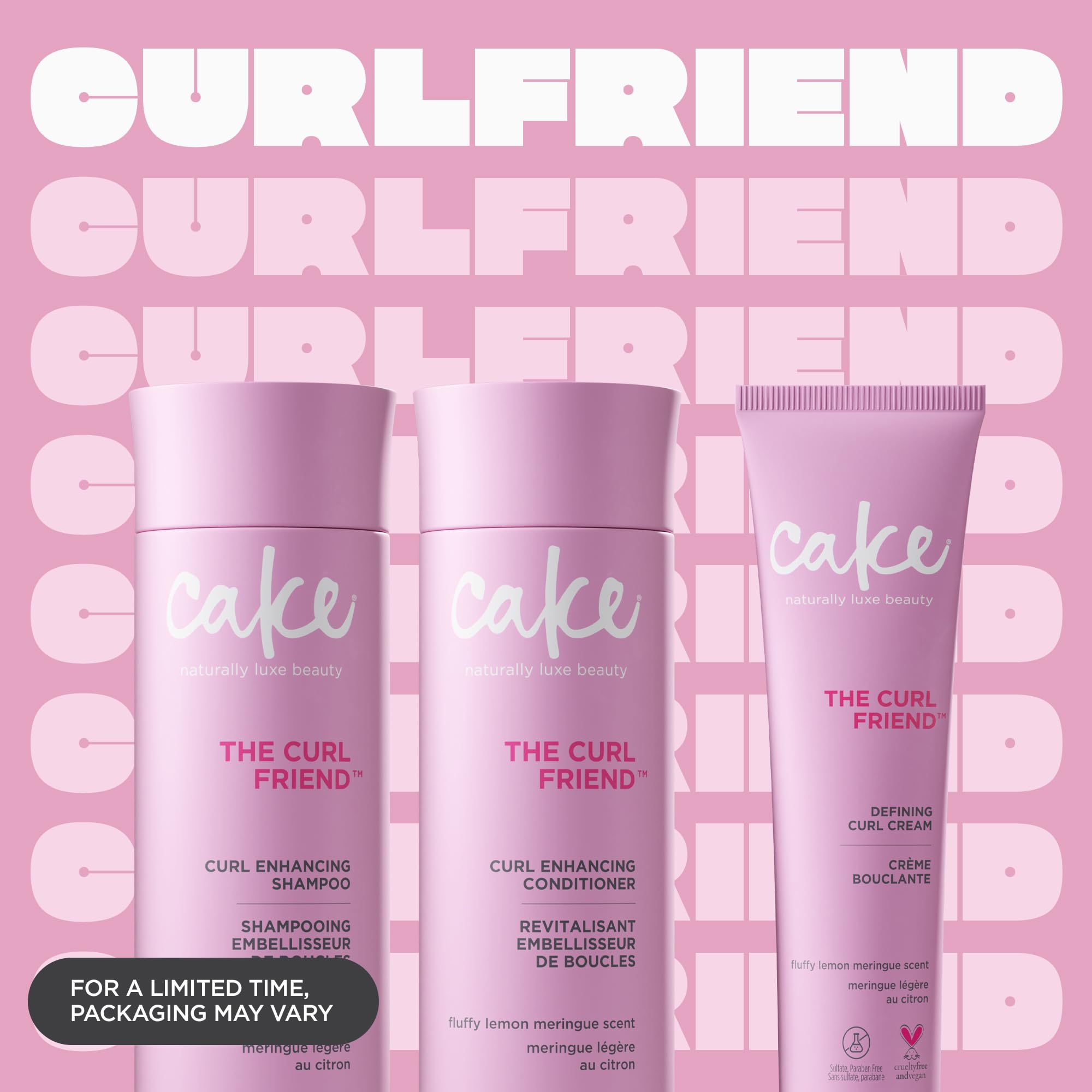 Cake Beauty Curl Friend defining cream tube for glossy, moisturized curls.