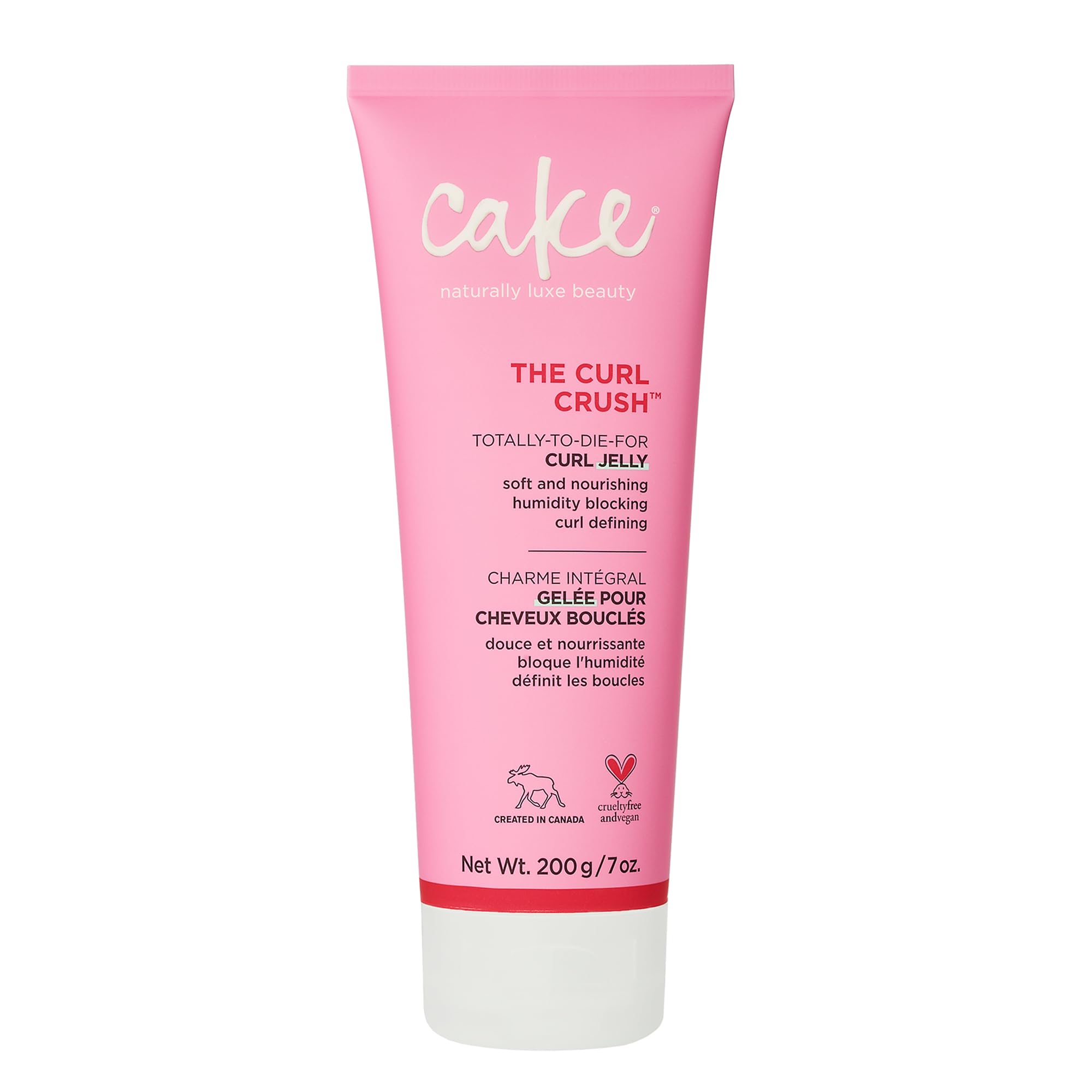 Cake Beauty Curl Jelly en envase, define rizos y reduce frizz.