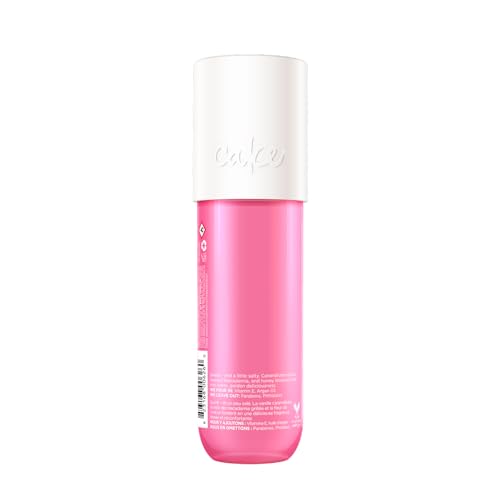 Close-up of the mist spray delivering a light, non-sticky feel with aloe and argan oil.