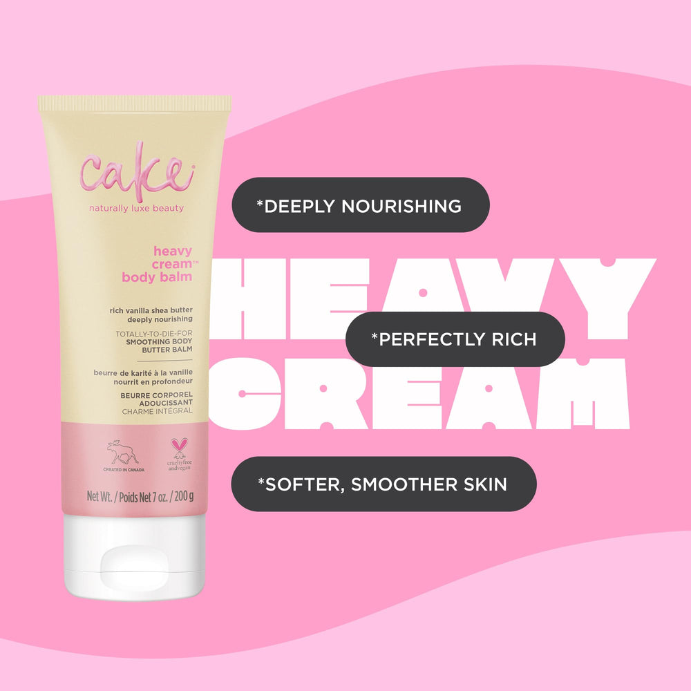 Cake Beauty vegan body lotion demonstrated for hydrated soft skin.