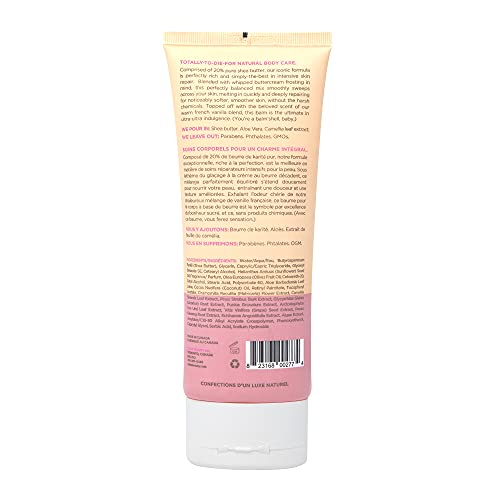 Cake Beauty vegan body lotion texture close-up shows whipped buttercream smoothness for fast absorption.