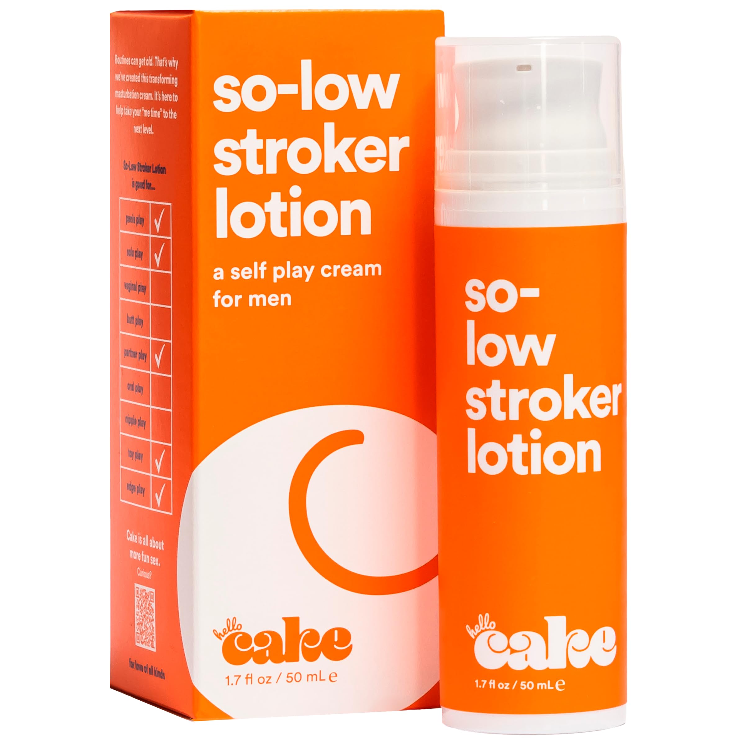 Cake Hello So-Low Stroker Lotion bottle for silky glide and hydration.
