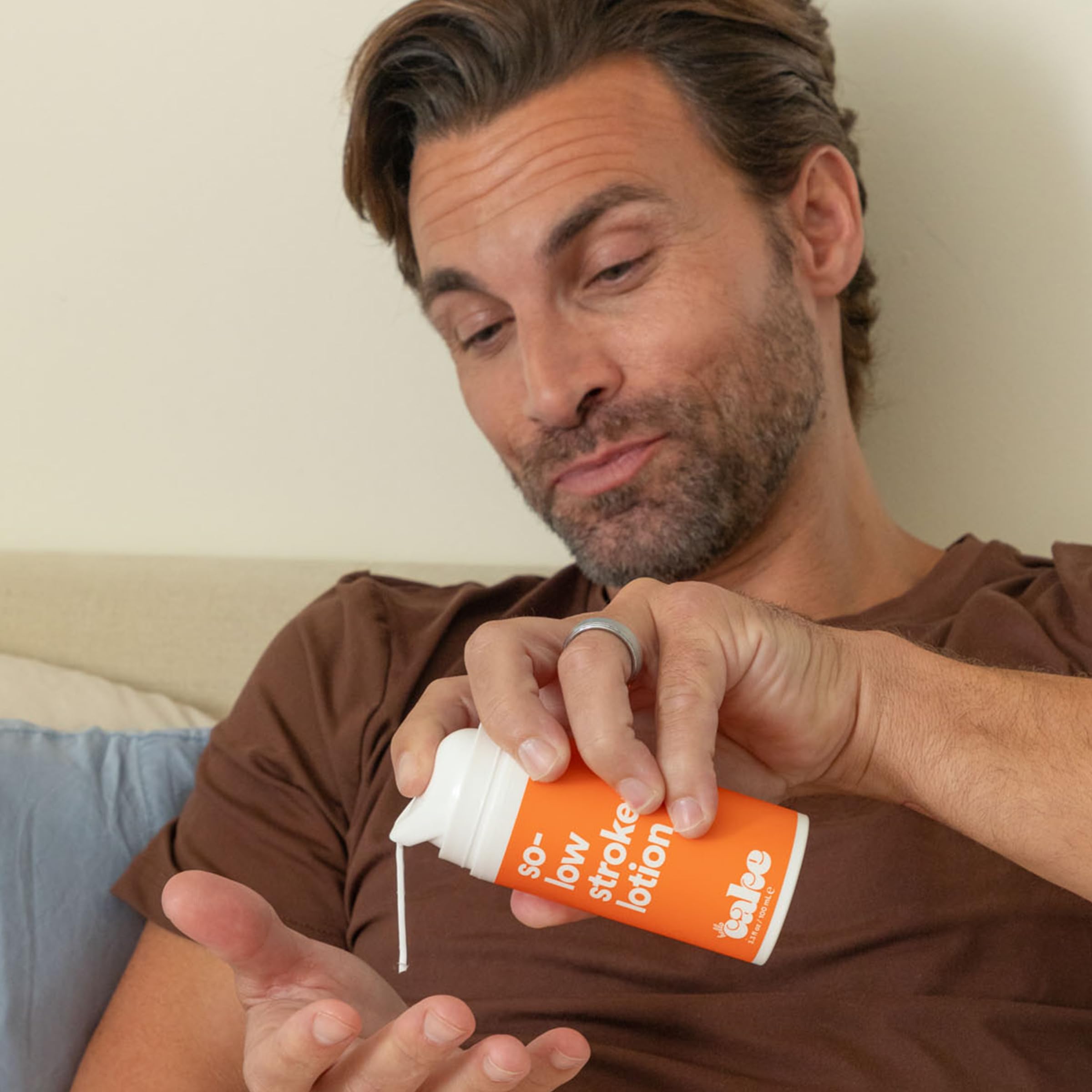 Silky glide with Cake So-Low Stroker Lotion for enhanced feel.
